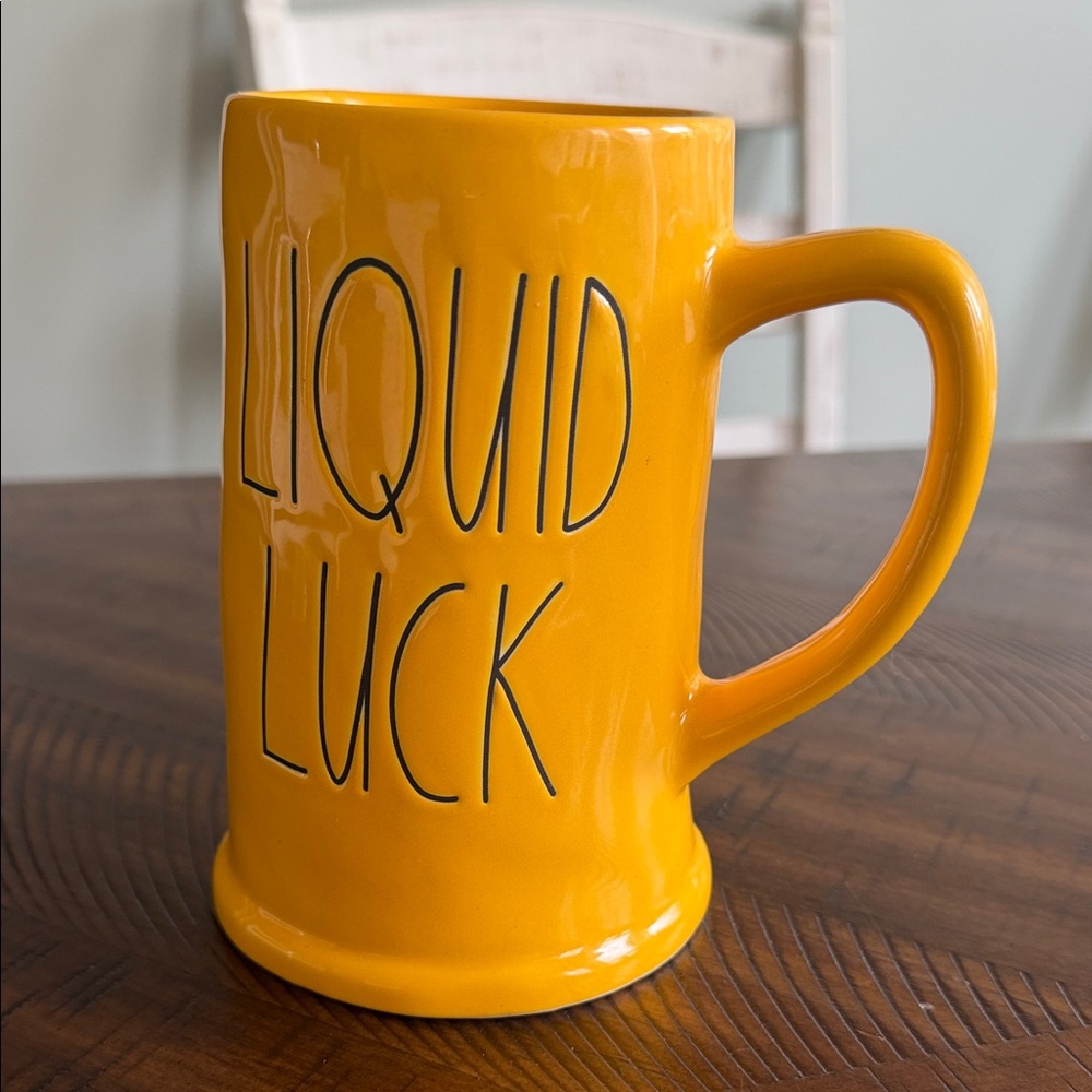 Rae Dunn Yellow LIQUID LUCK Ceramic Mug